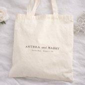 Moderne Editoriale Serif Bruiloft Welkom Favor Tote Bag