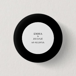 Moderne Editoriale Zwarte Witte Trouw Ronde Button 3,2 Cm