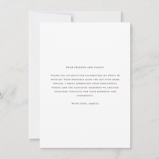 Moderne één fotopartij bedankkaart (Achterkant)