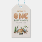 Moderne één gelukkige Waterverf van de Camper 1e v Cadeaulabel (Achterkant)