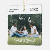 Moderne — een jaar op maat gemaakte fotokerst keramisch ornament (Links)