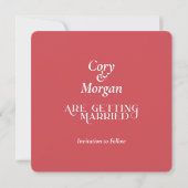Moderne één kleurenroze & TypografieSla de datum o (Achterkant)