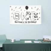 Moderne EEN Panda 1e Verjaardagsfeestje Spandoek (Beurs)