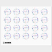 Moderne Eender onder de Zee Dolfijn Retro Eerste V Ronde Sticker (Vel)
