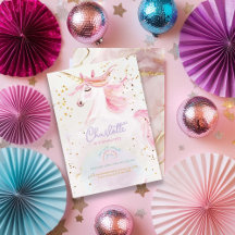 Moderne Eenhoorn en Regenboog Pastelverjaardag