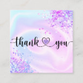 Moderne eenhoorn holografie dank u voor uw bestell vierkante visitekaartje (Voorkant)