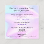 Moderne eenhoorn holografie dank u voor uw bestell vierkante visitekaartje (Achterkant)