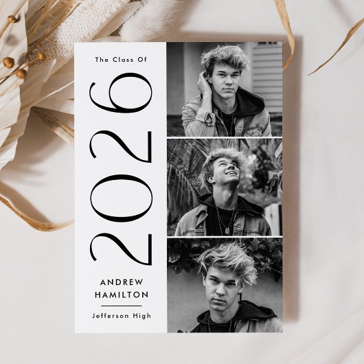 Moderne Eenvoud 3 Foto Klas van 2023 Afstuderen Aankondiging
