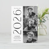 Moderne eenvoud 3 Fotoklasse van 2023 Afstuderen Aankondiging (Staand voorkant)