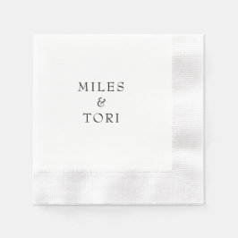 Moderne eenvoud B / W bruiloft Servet