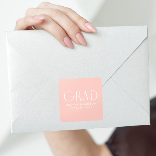 Moderne eenvoud Blush-Afstuderen Vierkante Sticker