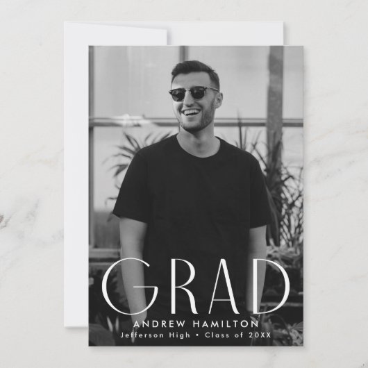 Moderne eenvoud Foto-Afstuderen Aankondiging (Voorkant)