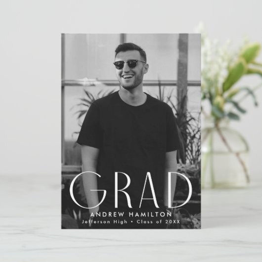 Moderne eenvoud Foto-Afstuderen Aankondiging (Staand voorkant)