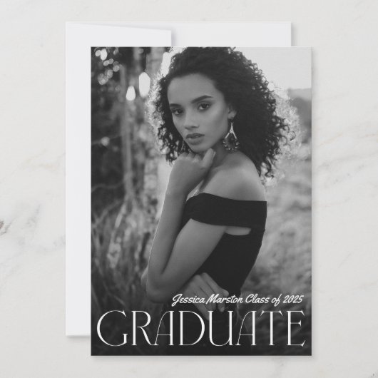 Moderne eenvoud Foto-Afstuderen Aankondiging (Voorkant)