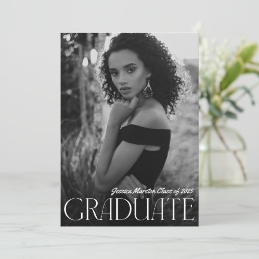 Moderne eenvoud Foto-Afstuderen Aankondiging (Staand voorkant)