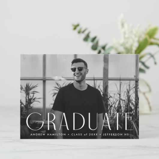 Moderne eenvoud Foto-Afstuderen Aankondiging (Staand voorkant)