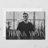 Moderne eenvoud Foto-Afstuderen Bedankkaart (Voorkant)