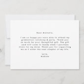 Moderne eenvoud Foto-Afstuderen Bedankkaart (Achterkant)