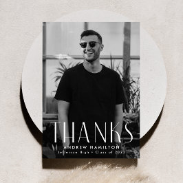 Moderne eenvoud Foto-Afstuderen Bedankkaart