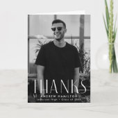 Moderne eenvoud Foto-Afstuderen Bedankkaart (Voorkant)