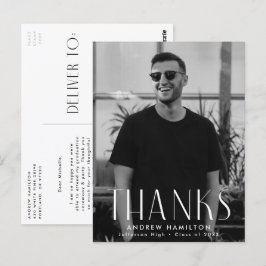 Moderne eenvoud Foto Afstuderen Dank u Briefkaart