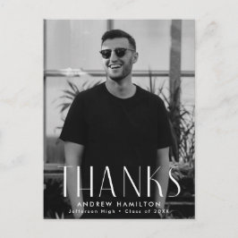 Moderne eenvoud Foto Afstuderen Dank u Briefkaart