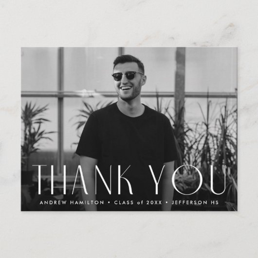Moderne eenvoud Foto Afstuderen Dank u Briefkaart (Voorkant)