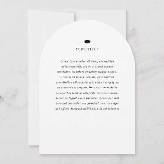 Moderne eenvoud Foto-Afstuderen Kaart (Achterkant)