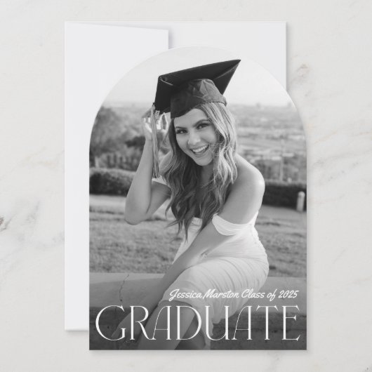 Moderne eenvoud Foto-Afstuderen Kaart (Voorkant)