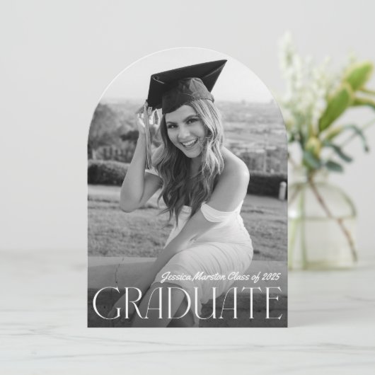 Moderne eenvoud Foto-Afstuderen Kaart (Staand voorkant)