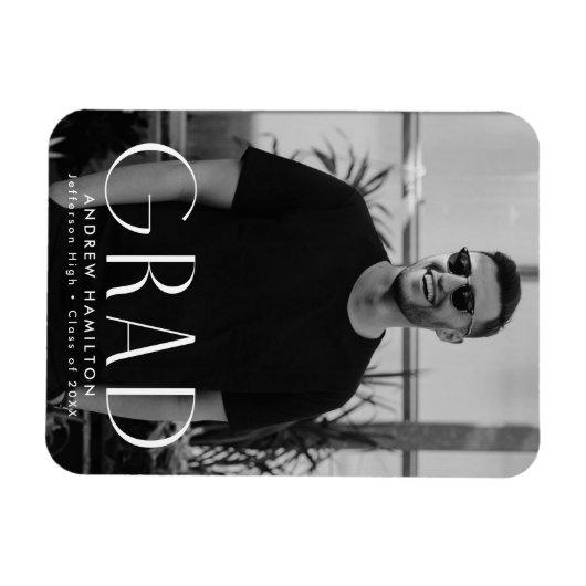 Moderne eenvoud Foto-Afstuderen Magneet (Horizontaal)