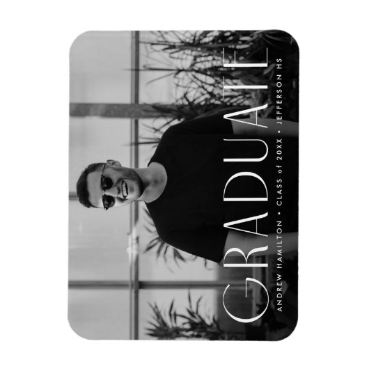 Moderne eenvoud Foto-Afstuderen Magneet (Verticaal)