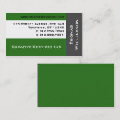 Moderne eenvoud Groene Visitekaartjes (Voorkant / Achterkant)