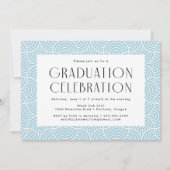 Moderne Eenvoud Hemelblauwe Foto Afstudeerfeest Kaart (Achterkant)