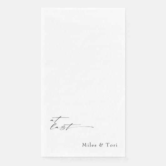 Moderne eenvoud wit bij laatste bruiloft servet (Voorkant)