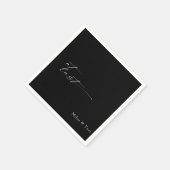 Moderne eenvoud zwart bij laatste bruiloft servet (Hoek)