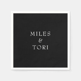 Moderne Eenvoud Zwart Huwelijk  Servet