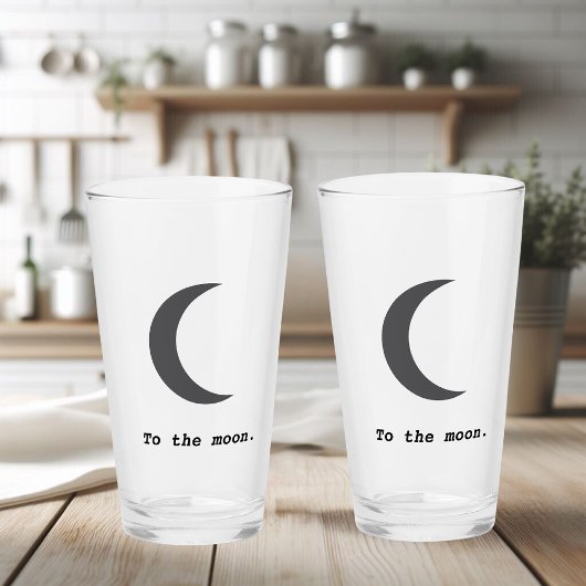 Moderne Eenvoudig aan het Moon Citaat Glas
