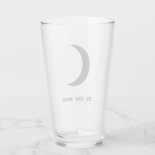 Moderne Eenvoudig aan het Moon Citaat Glas (Achterkant)