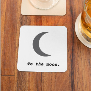 Moderne Eenvoudig aan het Moon Citaat Kartonnen Onderzetters