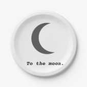 Moderne Eenvoudig aan het Moon Citaat Papieren Bordje (Voorkant)