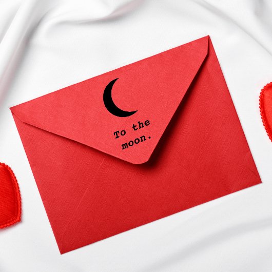 Moderne Eenvoudig aan het Moon Citaat Rubberstempel