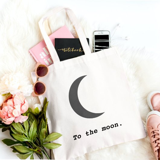 Moderne Eenvoudig aan het Moon Citaat Tote Bag