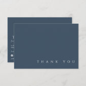 Moderne, eenvoudig Blauwgroen blauw Bedankkaart (Voorkant / Achterkant)