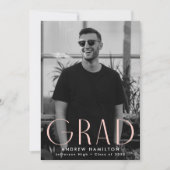 Moderne Eenvoudig Blush Photo Graduation Party Kaart (Voorkant)
