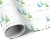 Moderne Eenvoudig feestdag Trees vrolijk kerstfees Cadeaupapier (Rol Hoek)