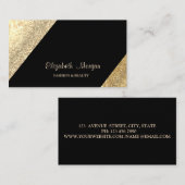 Moderne, eenvoudig, glitterig, zwart visitekaartje (Voorkant / Achterkant)