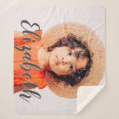 Moderne Eenvoudig Manuscript voegt Jouw naam en Fo Sherpa Deken (Voorkant)