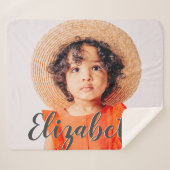 Moderne Eenvoudig Manuscript voegt Jouw naam en Fo Sherpa Deken (Voorkant (horizontaal))