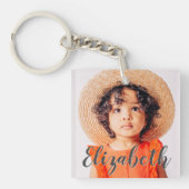 Moderne Eenvoudig Manuscript voegt Jouw naam en Fo Sleutelhanger (Voorkant)